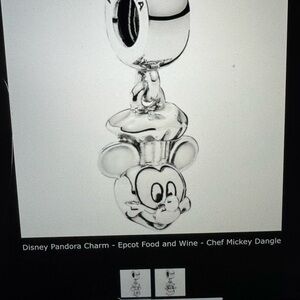 Disney Pandora Charm - Epcot Food And Wine - Chef Mickey Dangle - New in Box